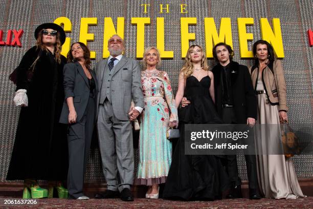 Lois Winstone, Jaime Winstone, Ray Winstone, Elaine Winstone, Ellie Rae Winstone and guests attend the UK Series Global Premiere of "The Gentlemen"...