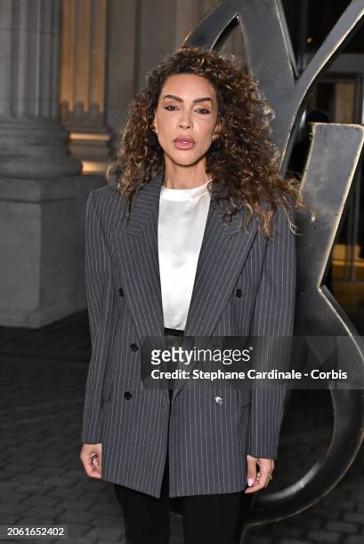 Ines Rau attends the Saint Laurent Men Collection Fall/Winter 2024-2025 as part of Paris Fashion Week on March 05, 2024 in Paris, France.