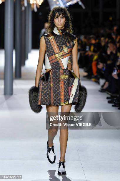 Mica Arganaraz walks the runway during the Vuitton Ready to Wear Fall/Winter 2024-2025 fashion show as part of the Paris Fashion Week on March 5,...