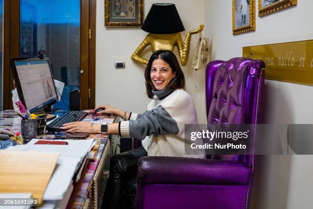 Loredana Lezoche, entrepreneur and general director of the Glob Eco company, is sitting in her office in Molfetta, Italy, on March 8, 2024. On...