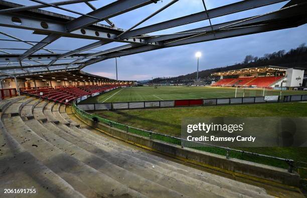 Derry , United Kingdom - 8 March 2024; A general view of ongoing redevelopment in the Southend Stand before the SSE Airtricity Men's Premier Division...