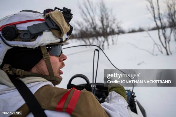 Norwegian Home Guard soldier of the 17th District Company 'Ida and Lyra', part of the rapid mobilisation force within the Norwegian armed forces,...
