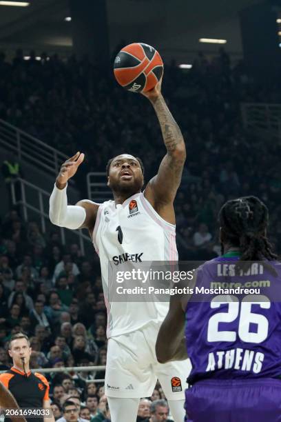 Deshaun Thomas,#1 of LDLC Asvel Villeurbanne in action during the Turkish Airlines EuroLeague Regular Season Round 28 match between Panathinaikos...