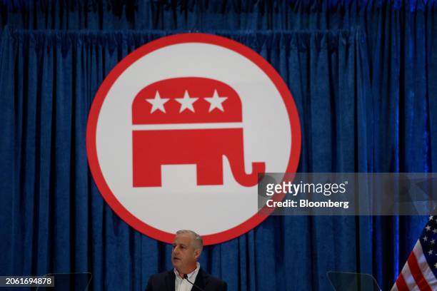 Michael Whatley, chair of the North Carolina Republican Party, during the Republican National Committee spring meeting in Houston, Texas, US, on...
