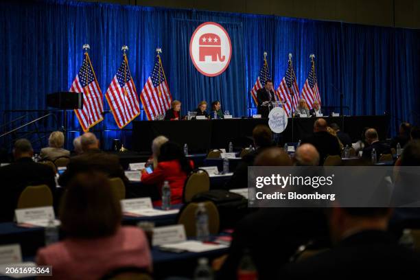 Drew McKissick, chair of the South Carolina Republican Party, center right, during the Republican National Committee spring meeting in Houston,...