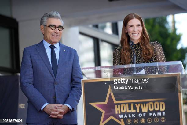 Eugene Levy, and Sarah Levy at the star ceremony where Eugene Levy is honored with a star on the Hollywood Walk of Fame on March 8, 2024 in Los...