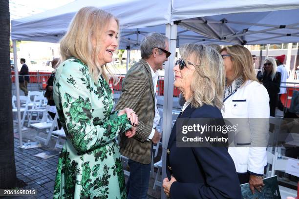 Catherine O'Hara and Deborah Divine at the star ceremony where Eugene Levy is honored with a star on the Hollywood Walk of Fame on March 8, 2024 in...