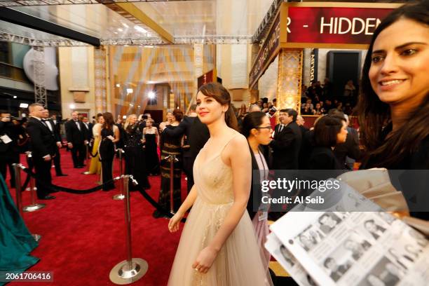 Felicity Jones during the arrivals at the 89th Academy Awards on Sunday, February 26, 2017 at the Dolby Theatre at Hollywood & Highland Center in...