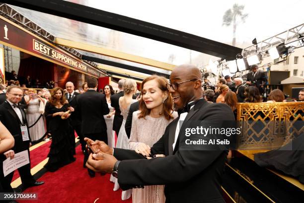 Isabelle Huppert and Barry Jenkins during the arrivals at the 89th Academy Awards on Sunday, February 26, 2017 at the Dolby Theatre at Hollywood &...