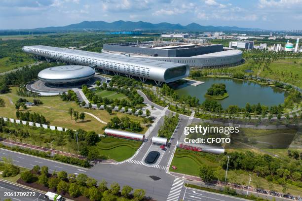 Aerial photo shows the factory of Taiwan Semiconductor Manufacturing Company in Nanjing, Jiangsu province, Aug 1, 2023. On March 8 the global foundry...