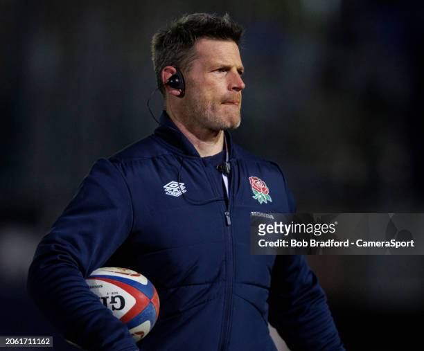 England's Forwards Coach Andy Titterrell during the 2024 Six Nations Under 20s Championship match between England U20 and Ireland U20 at The...