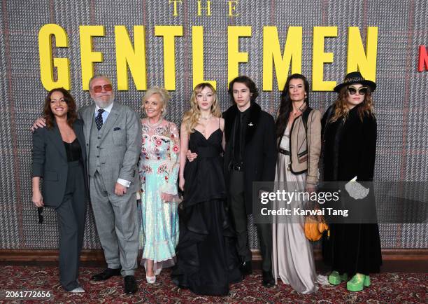 Jaime Winstone, Ray Winstone, Elaine Winstone, Ellie Rae Winstone, Lois Winstone and guests attend the UK Series Global Premiere of "The Gentlemen"...