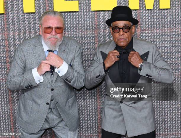 Ray Winstone and Giancarlo Esposito attend the UK Series Global Premiere of "The Gentlemen" at the Theatre Royal Drury Lane on March 05, 2024 in...