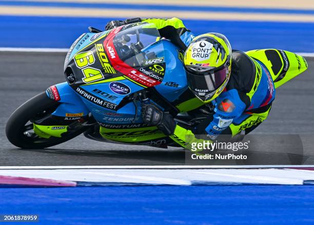 Spanish Moto3 rider David Munoz of BOE Motorsports is in action during the practice session of the Qatar Airways Motorcycle Grand Prix of Qatar at...