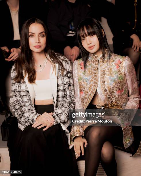 Ana de Armas and Lisa attends the Louis Vuitton Womenswear Fall/Winter 2024-2025 show as part of Paris Fashion Week on March 05, 2024 in Paris,...