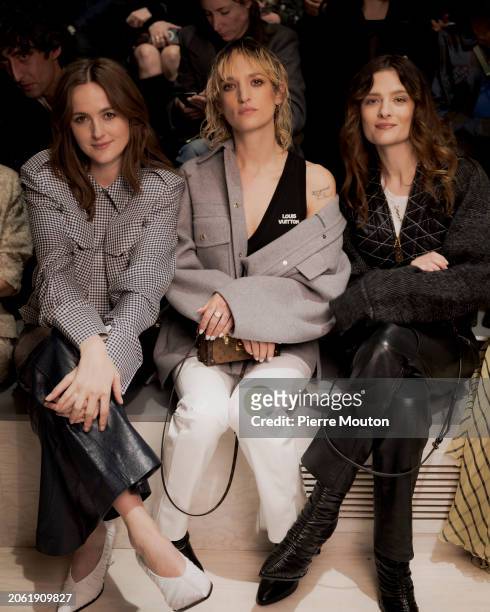 Renate Reinsve, Agathe Rouselle and Louisa Jacobson attends the Louis Vuitton Womenswear Fall/Winter 2024-2025 show as part of Paris Fashion Week on...