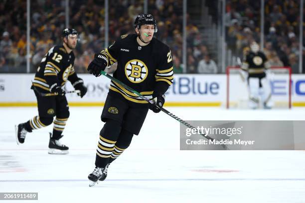 James van Riemsdyk of the Boston Bruins skates against the Edmonton Oilers during his 1000th NHL game at TD Garden on March 05, 2024 in Boston,...