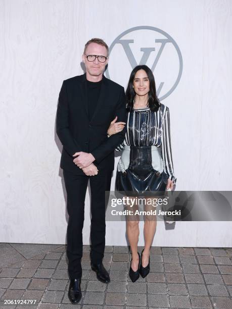 Paul Bettany and Jennifer Connelly attend the Louis Vuitton Womenswear Fall/Winter 2024-2025 show as part of Paris Fashion Week on March 05, 2024 in...