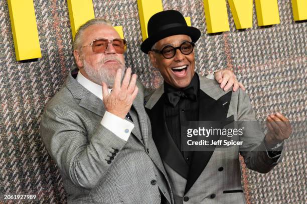 Ray Winstone and Giancarlo Esposito attend the UK Series Global Premiere of "The Gentlemen" at the Theatre Royal Drury Lane on March 05, 2024 in...