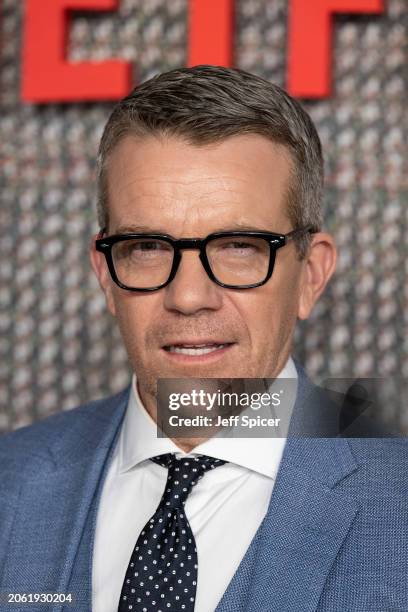 Max Beesley attends the UK Series Global Premiere of "The Gentlemen" at the Theatre Royal Drury Lane on March 05, 2024 in London, England.