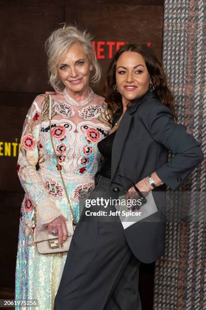 Elaine Winstone and Jaime Winstone attend the UK Series Global Premiere of "The Gentlemen" at the Theatre Royal Drury Lane on March 05, 2024 in...