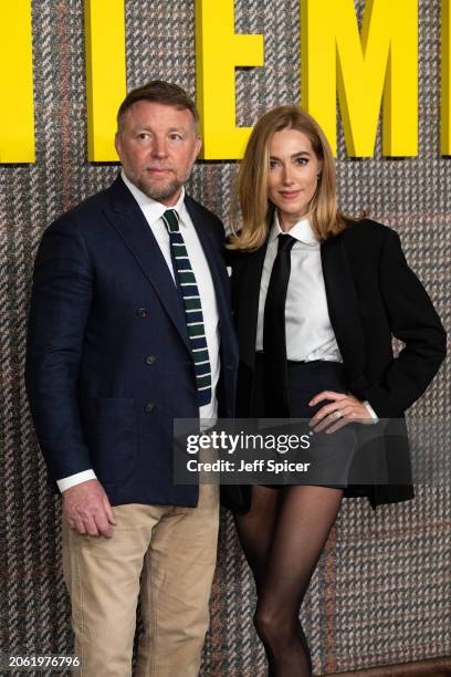 Guy Ritchie and Jacqui Ainsley attend the UK Series Global Premiere of "The Gentlemen" at the Theatre Royal Drury Lane on March 05, 2024 in London,...