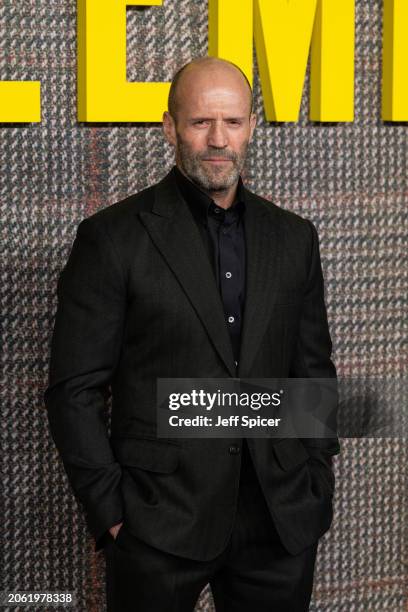 Jason Statham attends the UK Series Global Premiere of "The Gentlemen" at the Theatre Royal Drury Lane on March 05, 2024 in London, England.