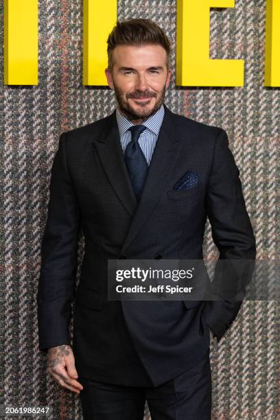 David Beckham attends the UK Series Global Premiere of "The Gentlemen" at the Theatre Royal Drury Lane on March 05, 2024 in London, England.