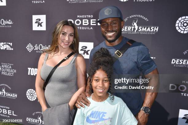 Lilit Avagyan and Reggie Bush attend Charlize Theron hosts Desert Smash 2024 to benefit the Charlize Theron Africa Outreach Project at La Quinta...