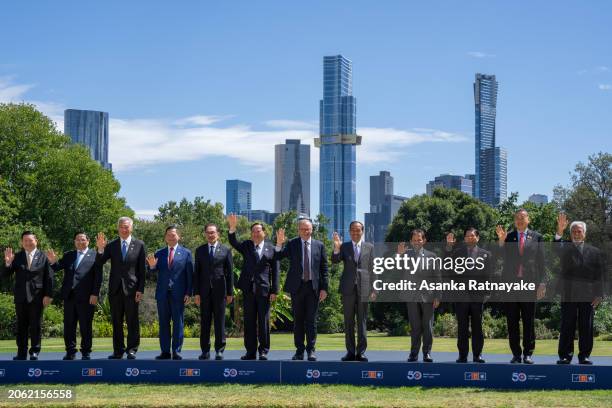 Secretary-General of ASEAN Dr Kao Kim Hourn, Vietnamese Prime Minister Pham Minh Chinh, Singaporean Prime Minister Lee Hsien Loong, Cambodian Prime...