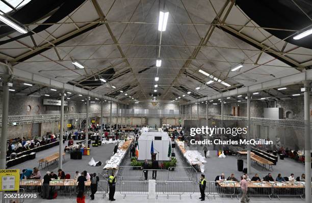 Votes are counted following the Referendum at the RDS Dublin Count centre on March 9, 2024 in Dublin, Ireland. Counting is under way after two...