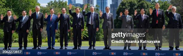 Secretary-General of ASEAN Dr Kao Kim Hourn, Vietnamese Prime Minister Pham Minh Chinh, Singaporean Prime Minister Lee Hsien Loong, Cambodian Prime...