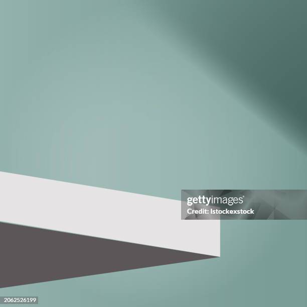 3d background products minimal podium scene with the geometric platform. - green plain studio background stock illustrations