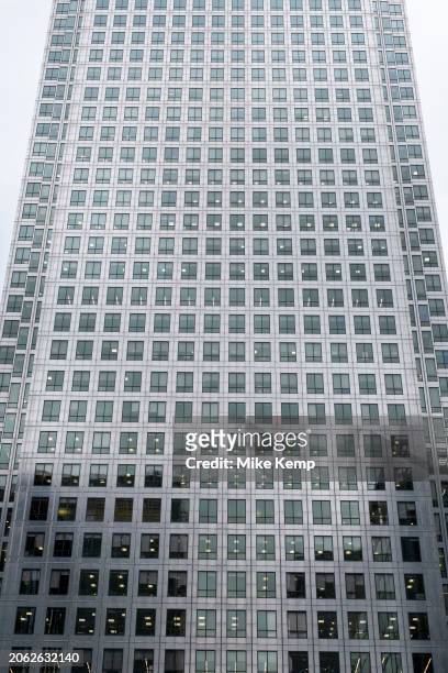 One Canada Square at the heart of Canary Wharf financial district on 6th February 2024 in London, United Kingdom. Canary Wharf is an area located...