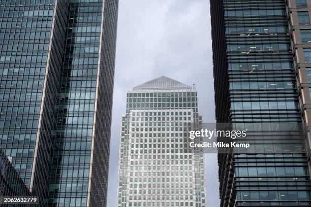 One Canada Square at the heart of Canary Wharf financial district on 6th February 2024 in London, United Kingdom. Canary Wharf is an area located...