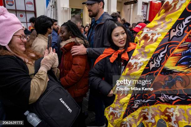 Crowds gather to celebrate the Chinese New Year of the Dragon in Chinatown on 10th February 2024 in London, United Kingdom. Chinatown is an ethnic...