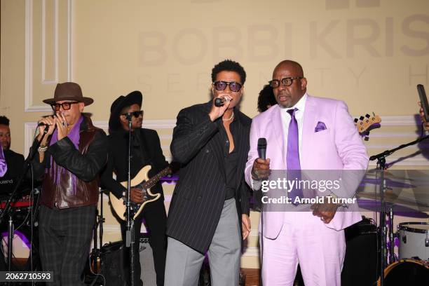 Howard Hewet, Eric Benét and Bobby Brown perform at Bobbi Kristina Serenity House 4th Annual Gala on March 04, 2024 in Los Angeles, California.