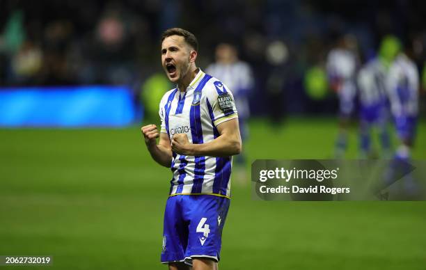 Will Vaulks of Sheffield Wednesday celebrates after their victory during the Sky Bet Championship match between Sheffield Wednesday and Plymouth...