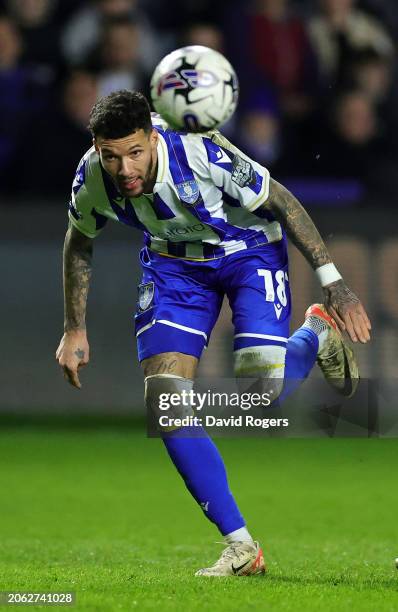 Marvin Johnson of Sheffield Wednesday watches the ball during the Sky Bet Championship match between Sheffield Wednesday and Plymouth Argyle at...