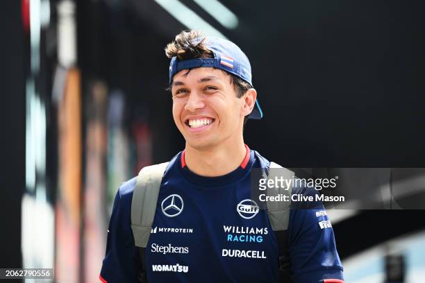Alexander Albon of Thailand and Williams walks in the Paddock during previews ahead of the F1 Grand Prix of Saudi Arabia at Jeddah Corniche Circuit...