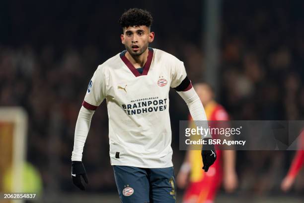 Ricardo Pepi of PSV during the Dutch Eredivisie match between Go Ahead Eagles of the PSV at De Adelaarshorst on March 8, 2024 in Deventer,...