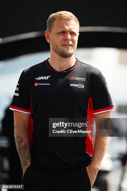 Kevin Magnussen of Denmark and Haas F1 walks in the Paddock in the Paddock during previews ahead of the F1 Grand Prix of Saudi Arabia at Jeddah...