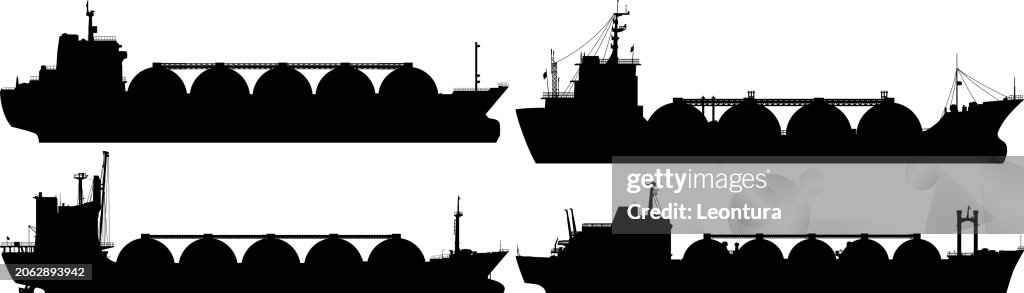 Liquified Natural Gas Ship Silhouette