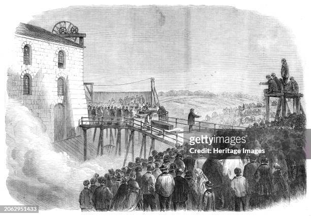 The Fatal Accident at New Hartley Colliery: removal of the coffins containing the bodies, 1862. The Hartley Colliery disaster was a coal mining...