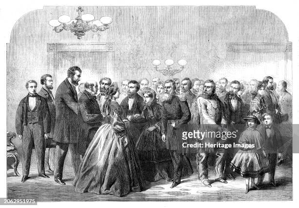 New Year's Reception at the White House, Washington - from a sketch by our special artist, 1862. 'New Year's Day is celebrated with great enthusiasm...
