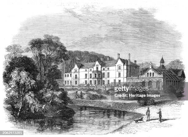 Sandringham Hall, Norfolk, the hunting-box of His Royal Highness the Prince of Wales, 1862. View of Sandringham House. The Sandringham estate has...