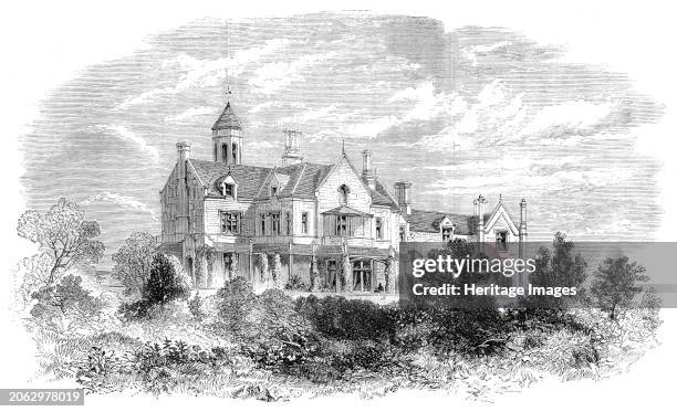 Ashburton House, Stoke's Bay, Gosport, [Hampshire], purchased by government for a college for naval cadets, 1862. Engraving from a photograph by...