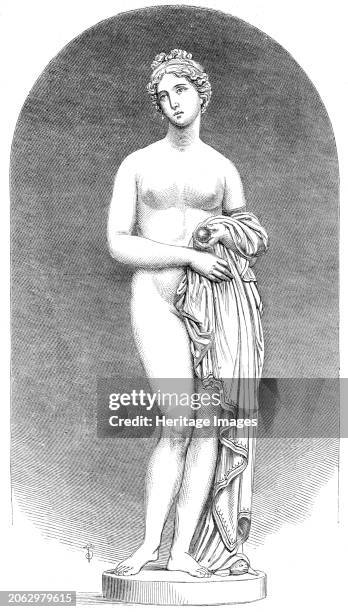 The International Exhibition: "Venus", a coloured marble statue, by J. Gibson, R.A., 1862. 'An idea seems to be current that the statue is painted in...