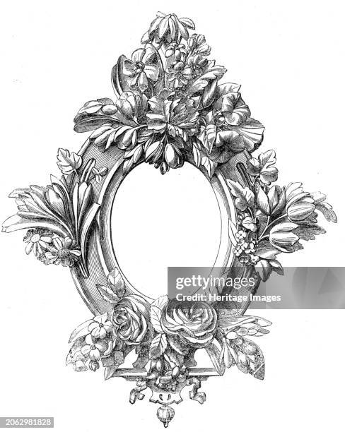 The International Exhibition: carved frame, by W. H. Baylis, 1862. 'This little frame, by Mr. W. H. Baylis, of Judd-street...has seemed to us worthy...