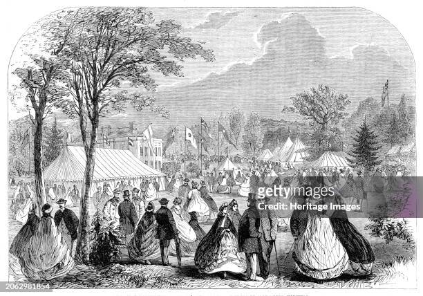 The Essex Agricultural Society's Show in the grounds at Sloe House, Halstead, 1862. 'The show was a great success; and 4800 persons visited the...